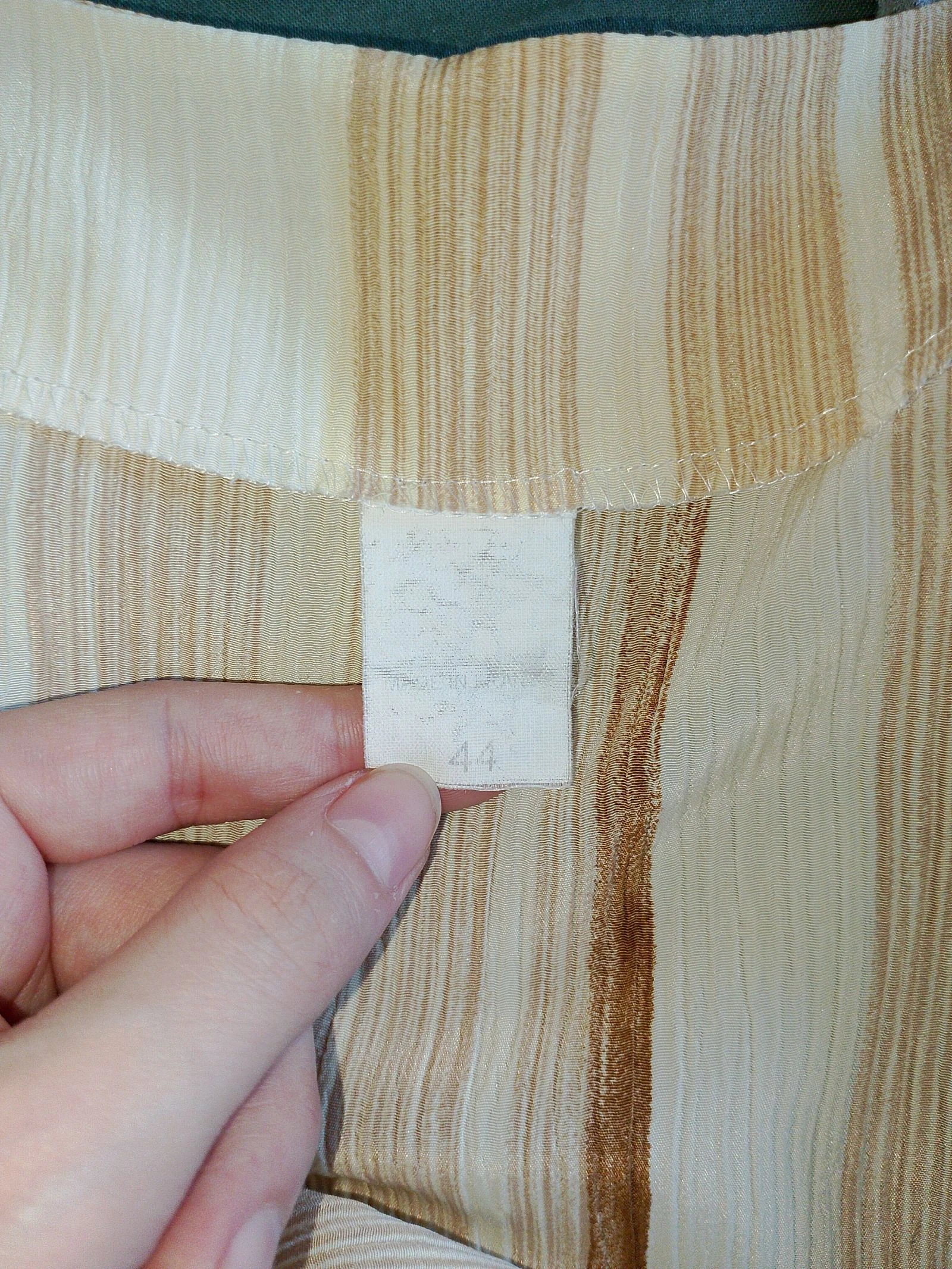 Chemisier vintage à rayures beige et marron - Taille 44 – photo 5